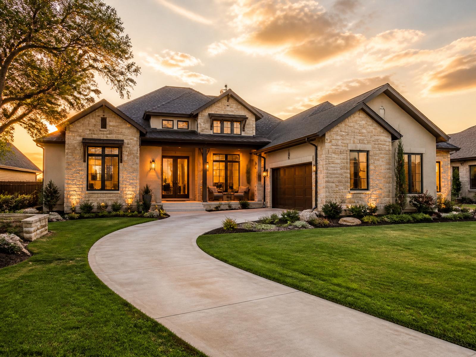 Elegant DFW home at golden hour